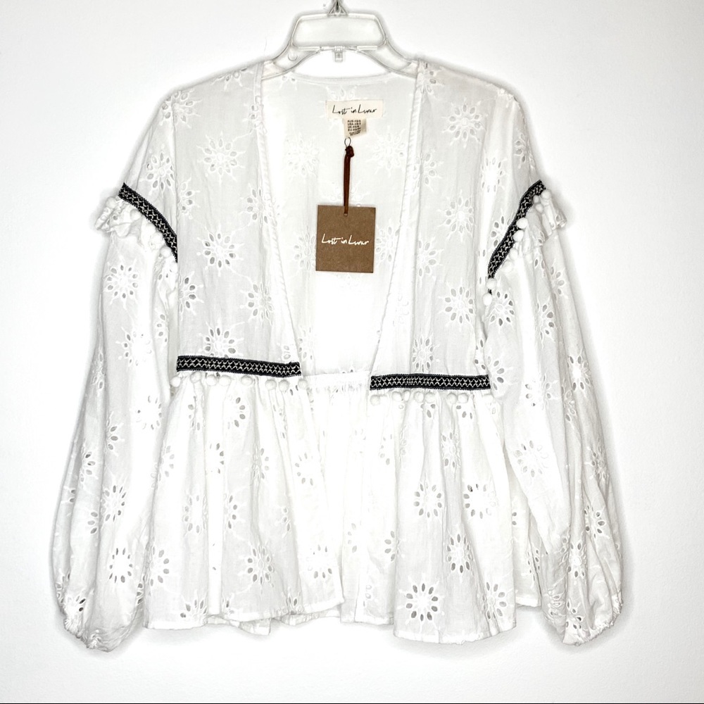 White Eyelet Women's Top